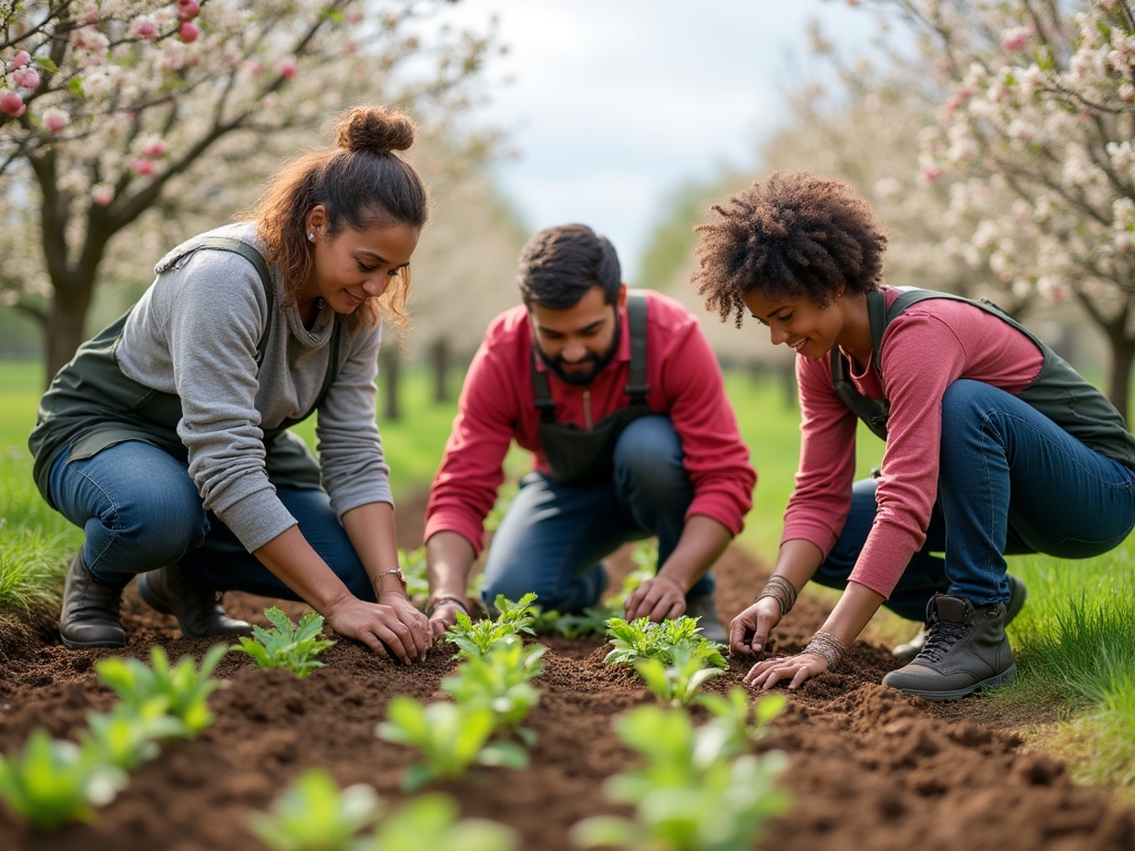 Semis de printemps dans un potager français